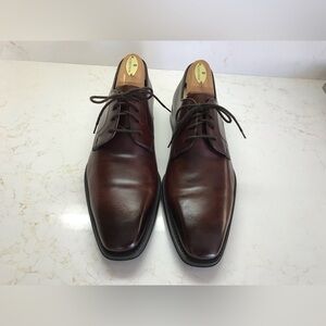 Magnanni Men's Burgundy Leather Lace-Up Dress Shoes